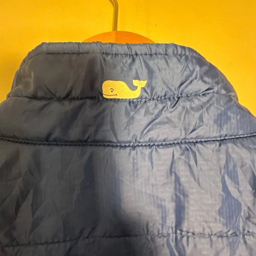 Vineyard vines boys puffer vest size xl 20 red blue preppy country club golf zip
